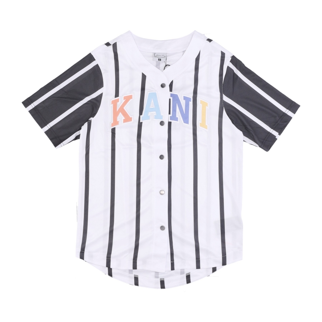 casacca bottoni uomo serif striped block baseball shirt WHITE/BLACK