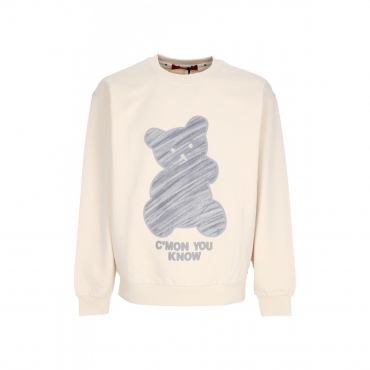 felpa leggera girocollo uomo vain teddy crewneck CREAM