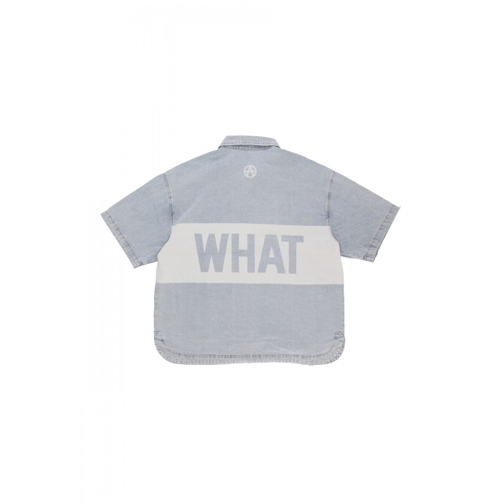 camicia manica corta uomo say what shirt LIGHT BLUE