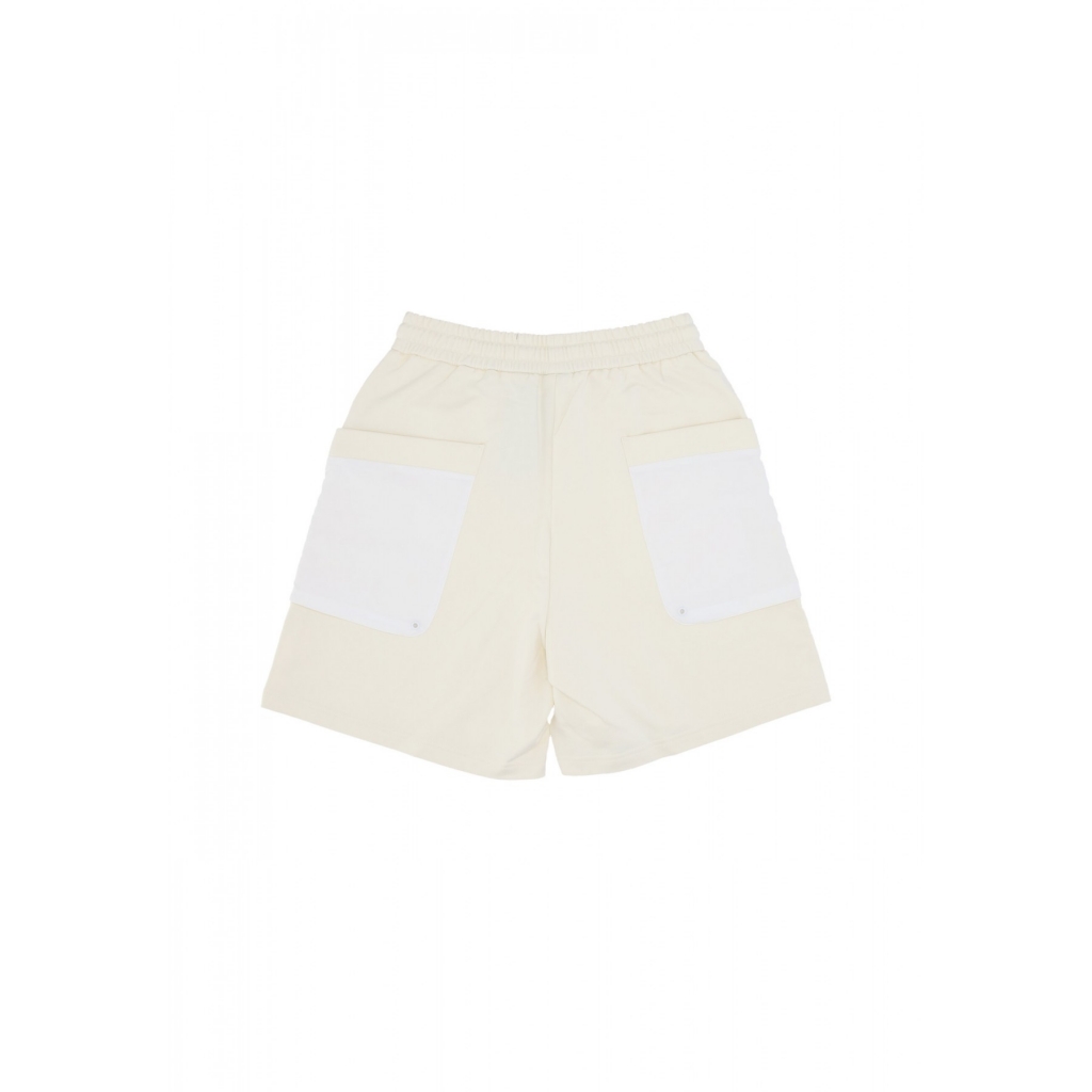 pantalone corto tuta uomo label shorts CREAM