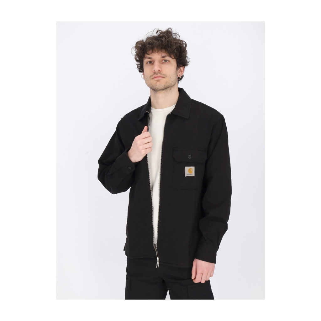 giubbotto uomo rainer shirt jacket BLACK GARMENT DYED