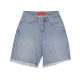 jeans corto uomo printed logo and flames patch shorts BLUE DENIM