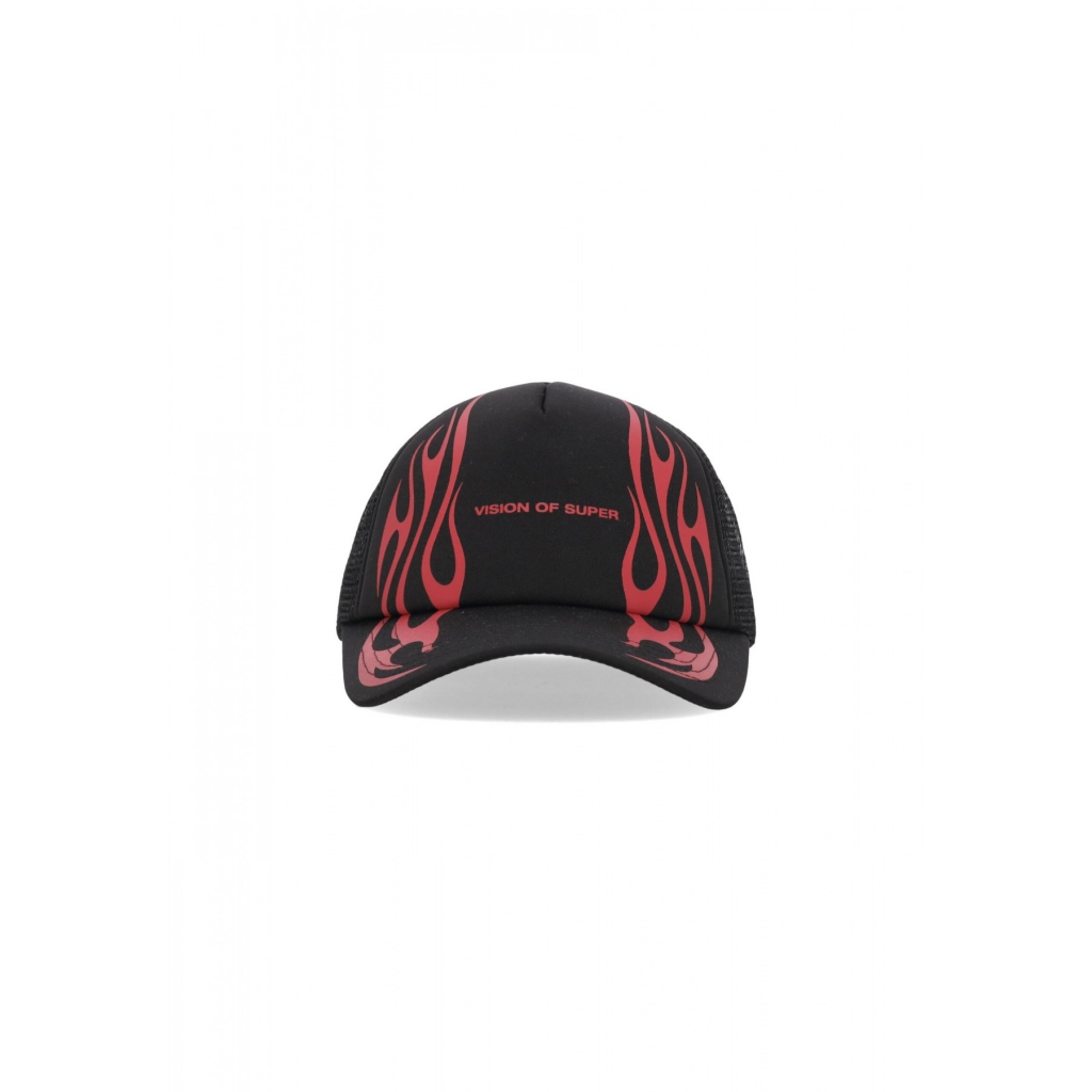 cappellino visiera curva uomo tribal flames trucker cap BLACK