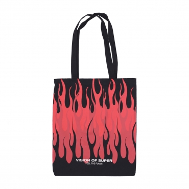 borsa di tela uomo flames shopper bag BLACK/RED