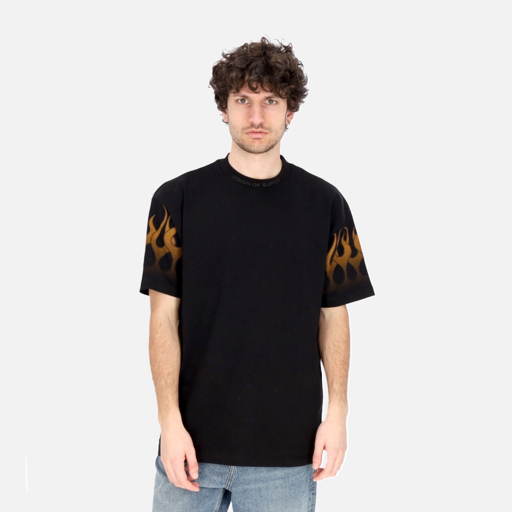 maglietta uomo flames tee BLACK/ORANGE