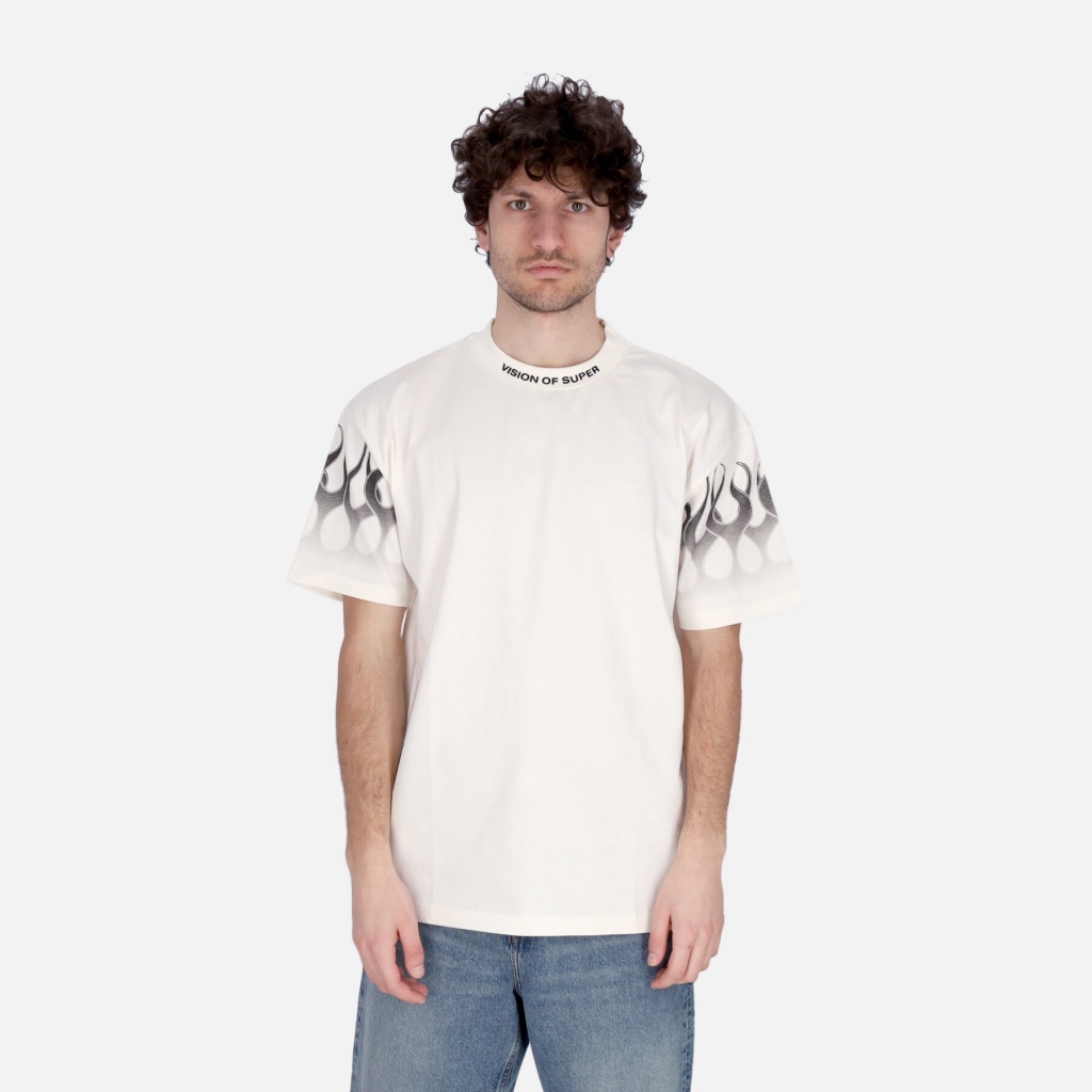 maglietta uomo flames tee OFF WHITE/BLACK