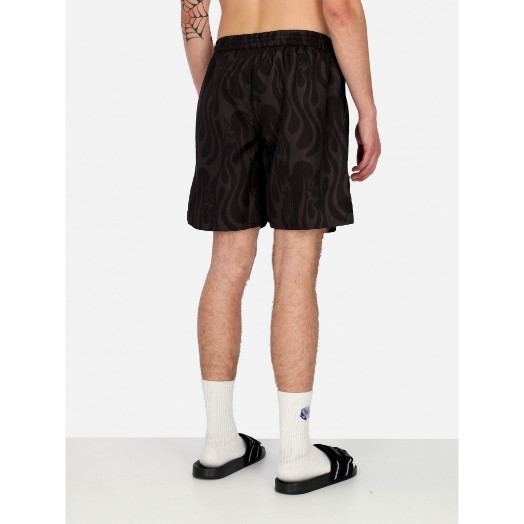 costume pantaloncino uomo aop flames swimwear BLACK