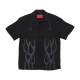 camicia manica corta uomo tribal flames print shirt BLACK