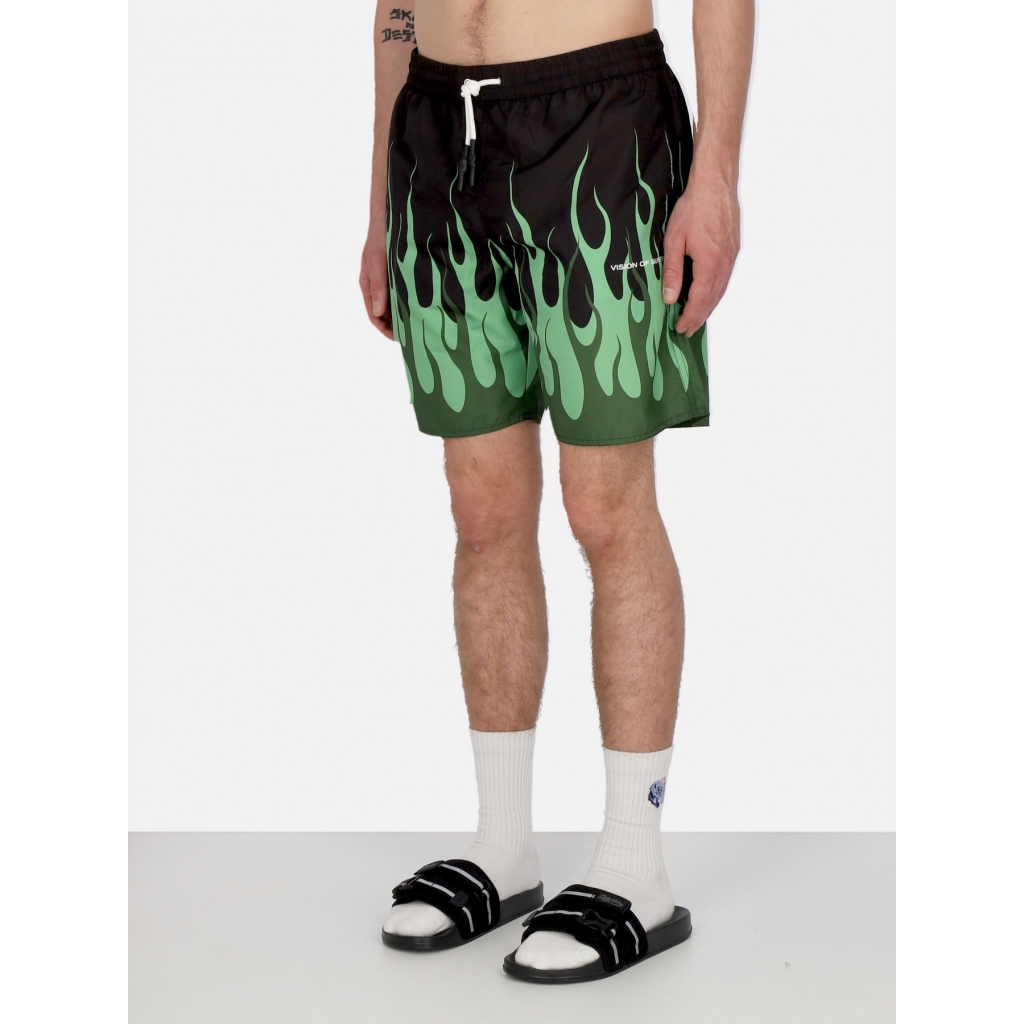 costume pantaloncino uomo double flames swimwear BLACK/GREEN