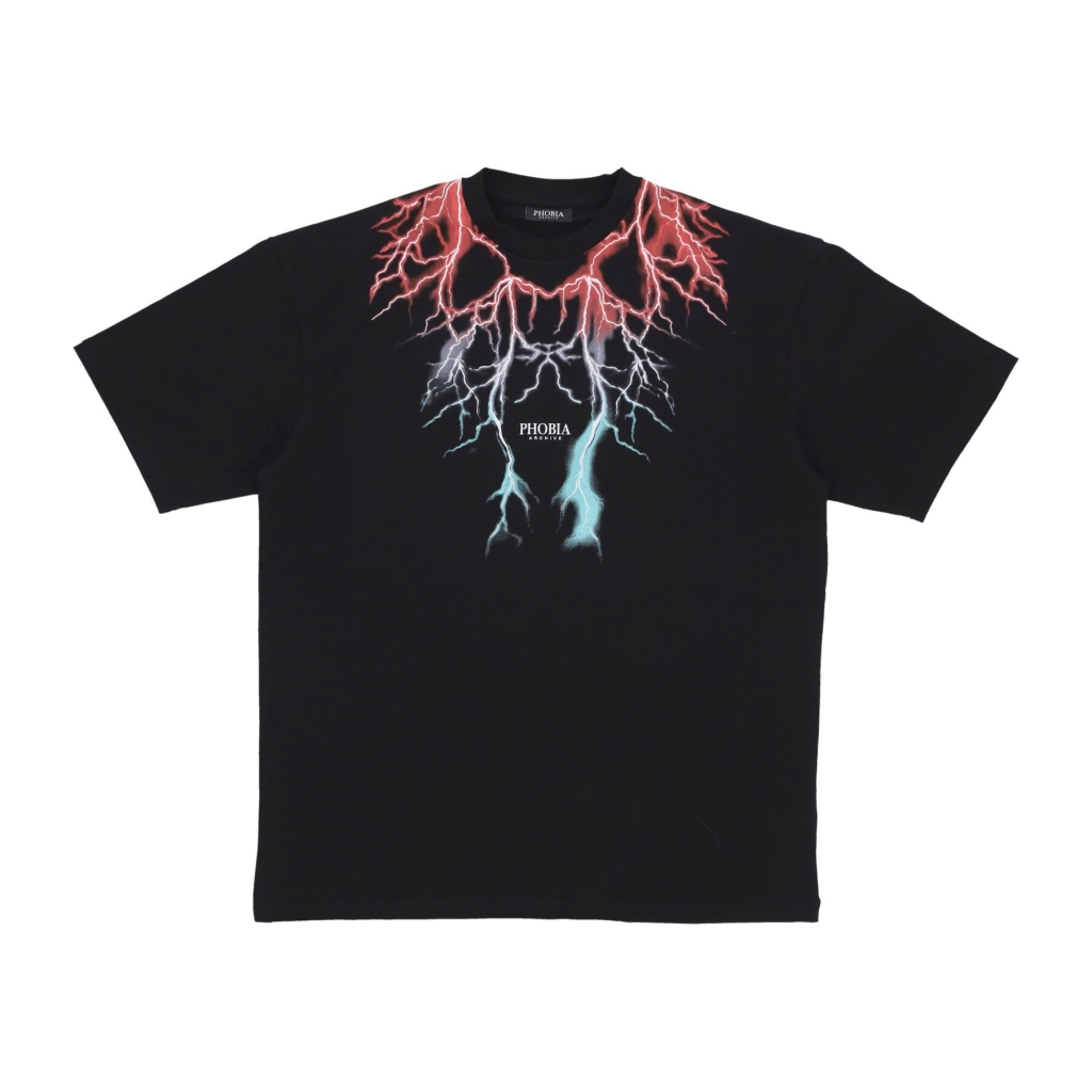 maglietta uomo bicolor lightning print tee BLACK