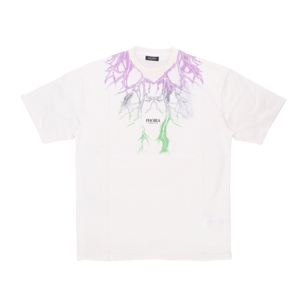 maglietta uomo bicolor lightning print tee WHITE