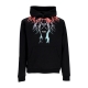 felpa leggera cappuccio uomo bicolor lightning print hoodie BLACK