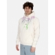 felpa leggera cappuccio uomo bicolor lightning print hoodie WHITE