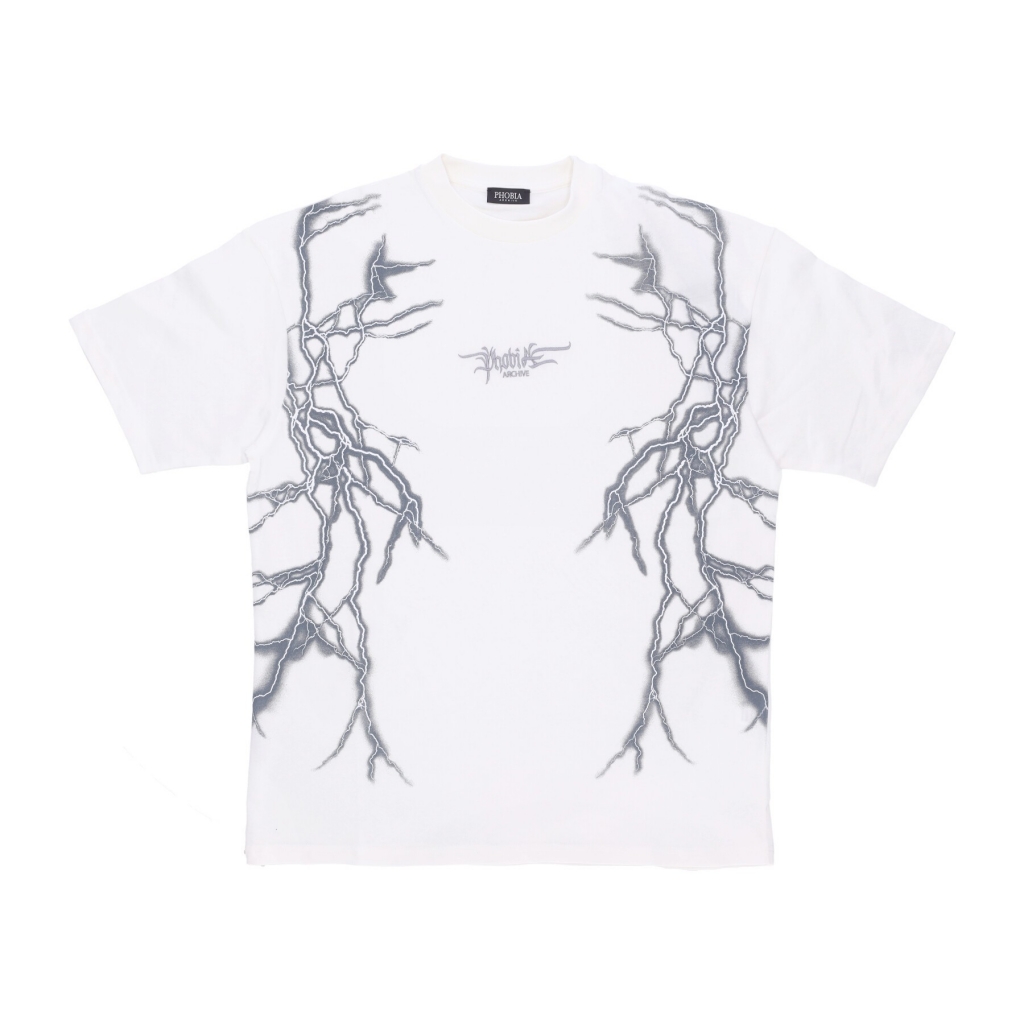 maglietta uomo lateral lightning print tee WHITE/GREY