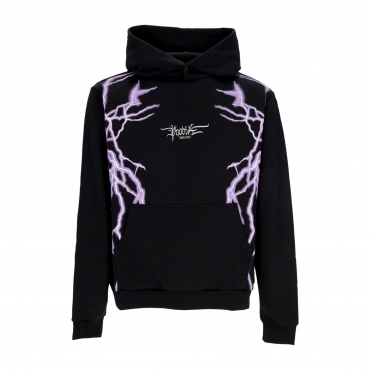 felpa leggera cappuccio uomo lateral lightning print hoodie BLACK/PURPLE