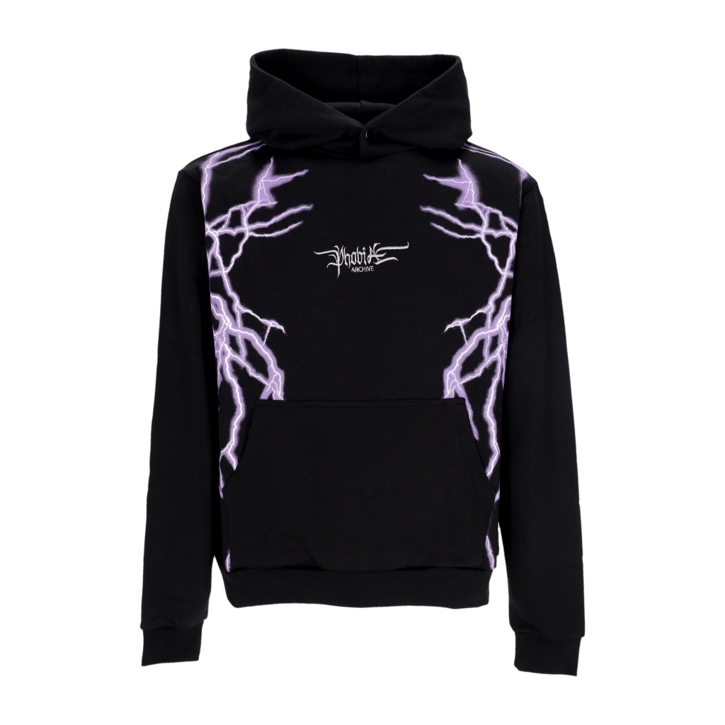 felpa leggera cappuccio uomo lateral lightning print hoodie BLACK/PURPLE