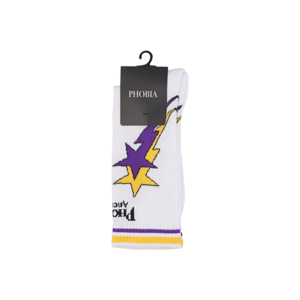 calza media uomo starry lightning socks WHITE/YELLOW/PURPLE