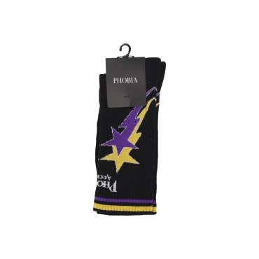 calza media uomo starry lightning socks BLACK/YELLOW/PURPLE