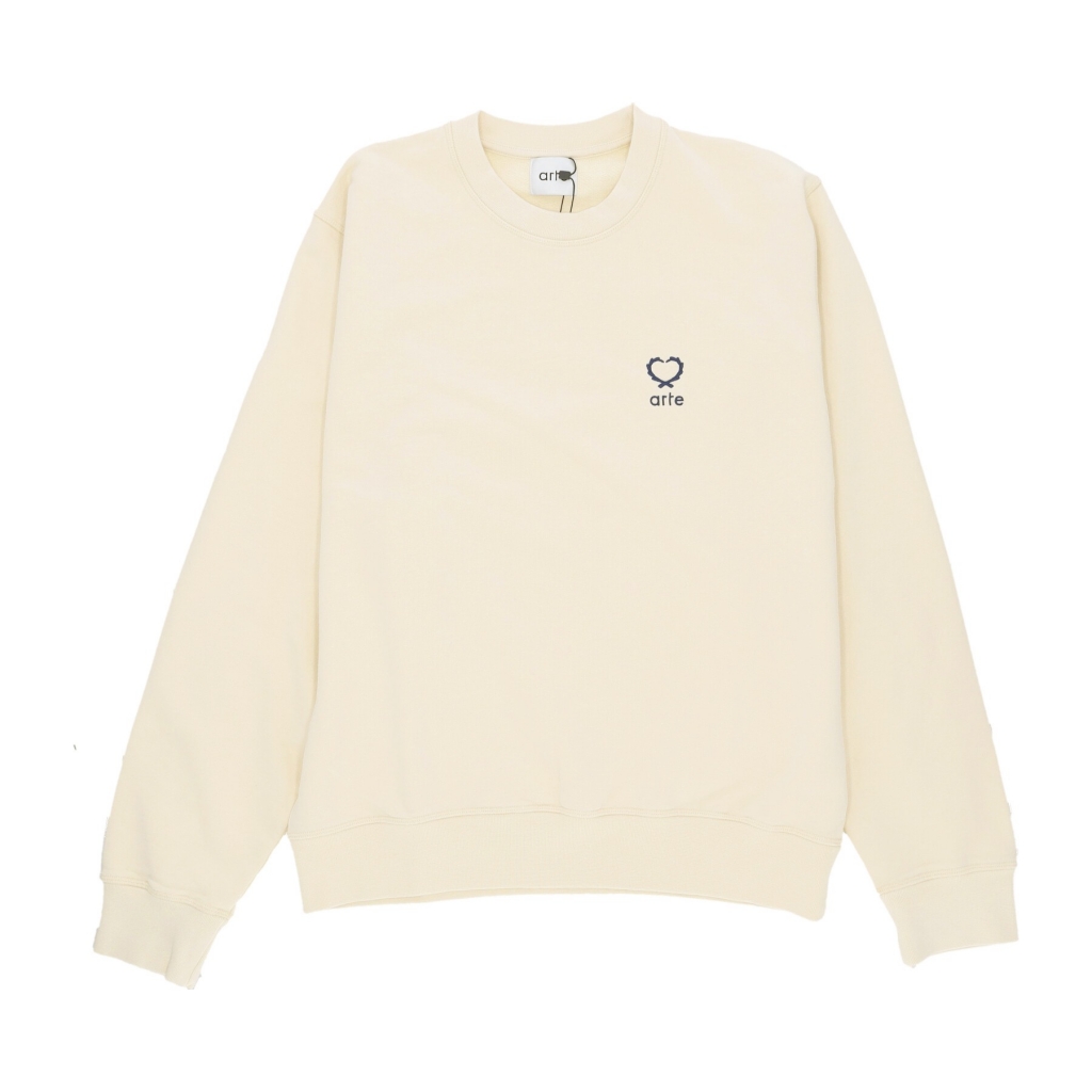 felpa leggera girocollo uomo carlos small heart crewneck CREAM