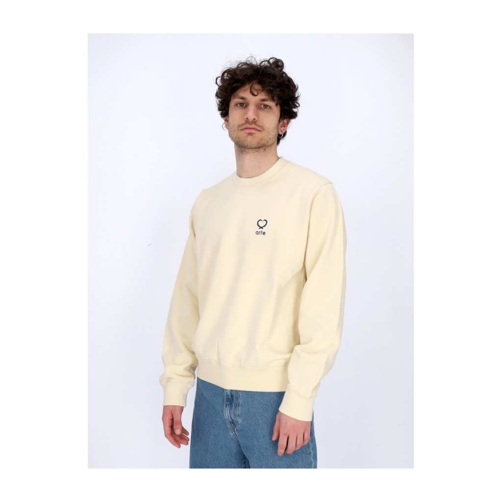 felpa leggera girocollo uomo carlos small heart crewneck CREAM