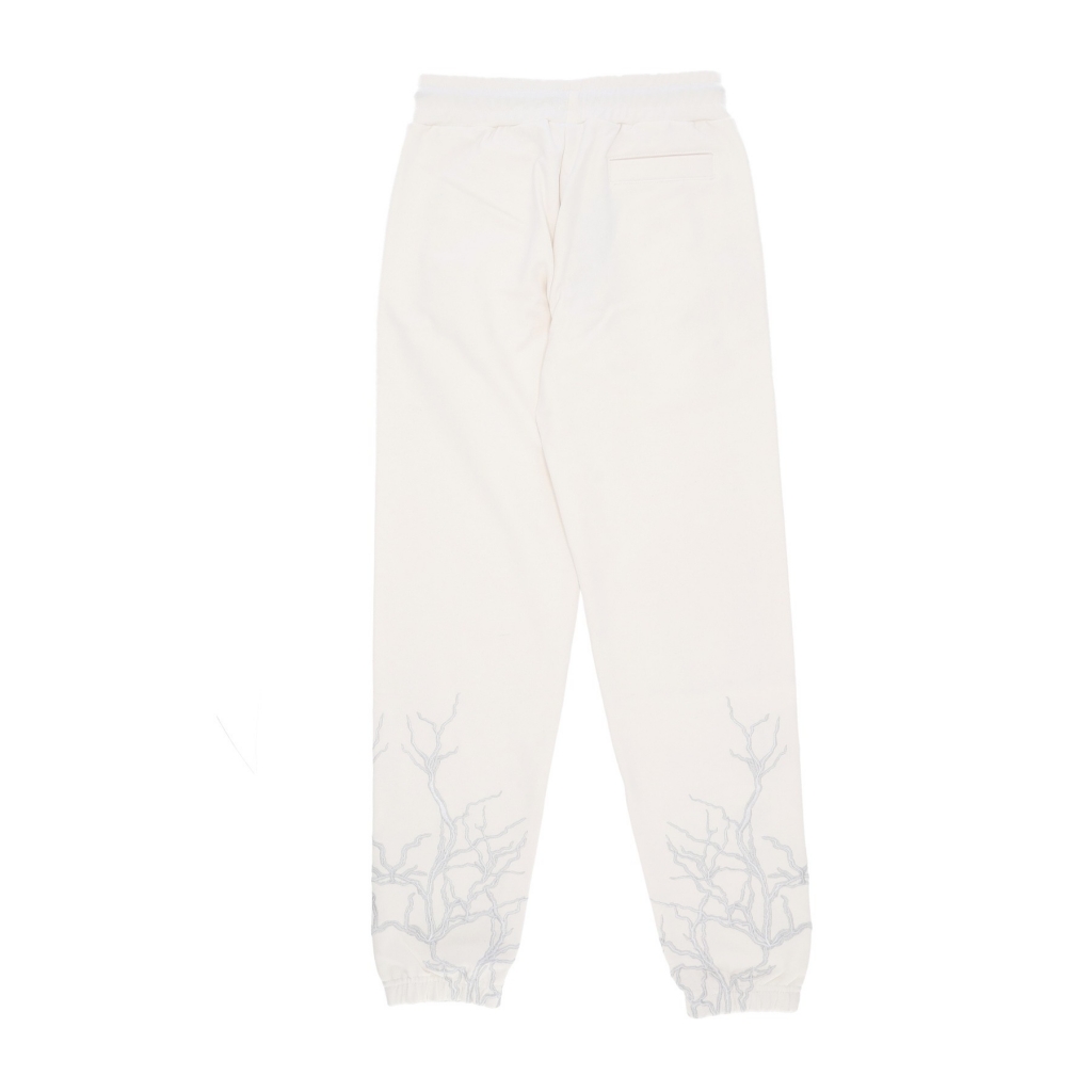 pantalone tuta leggero uomo embroidery lightning pants WHITE/GREY