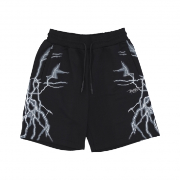 pantalone tuta leggero uomo lateral lightning print shorts BLACK/WHITE