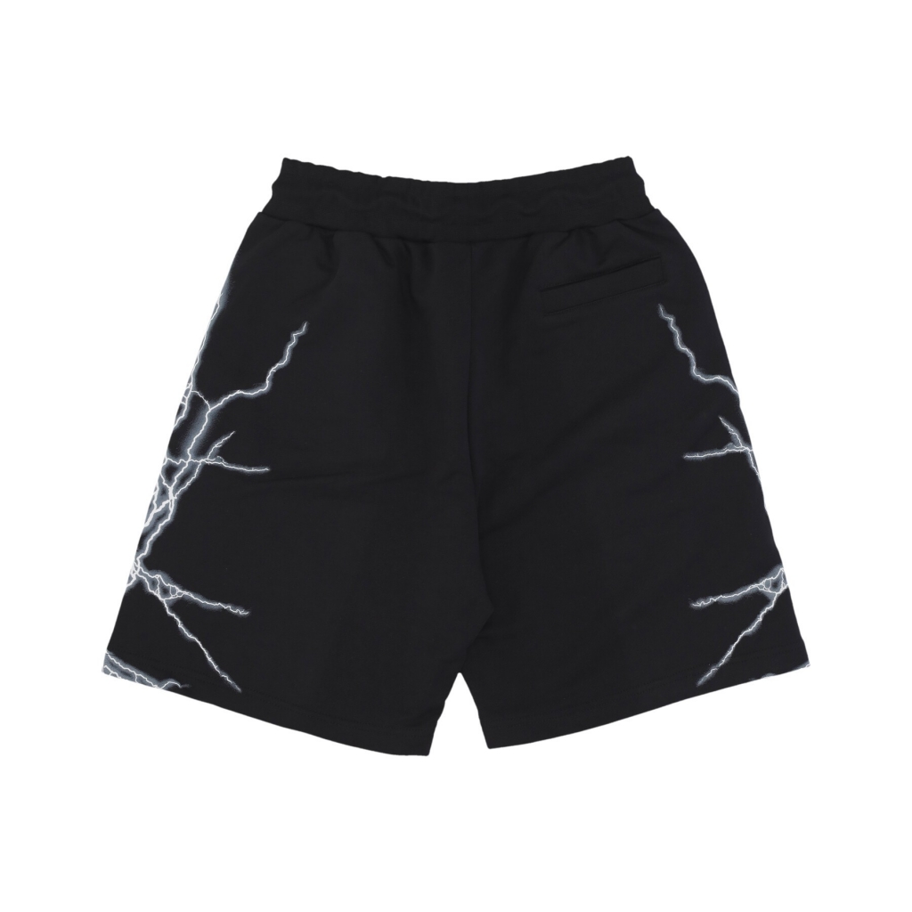 pantalone tuta leggero uomo lateral lightning print shorts BLACK/WHITE