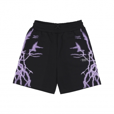 pantalone tuta leggero uomo lateral lightning print shorts BLACK/PURPLE