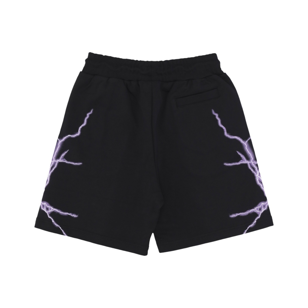 pantalone tuta leggero uomo lateral lightning print shorts BLACK/PURPLE