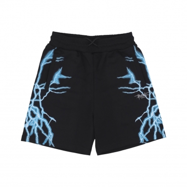 pantalone tuta leggero uomo lateral lightning print shorts BLACK/LIGHT BLUE