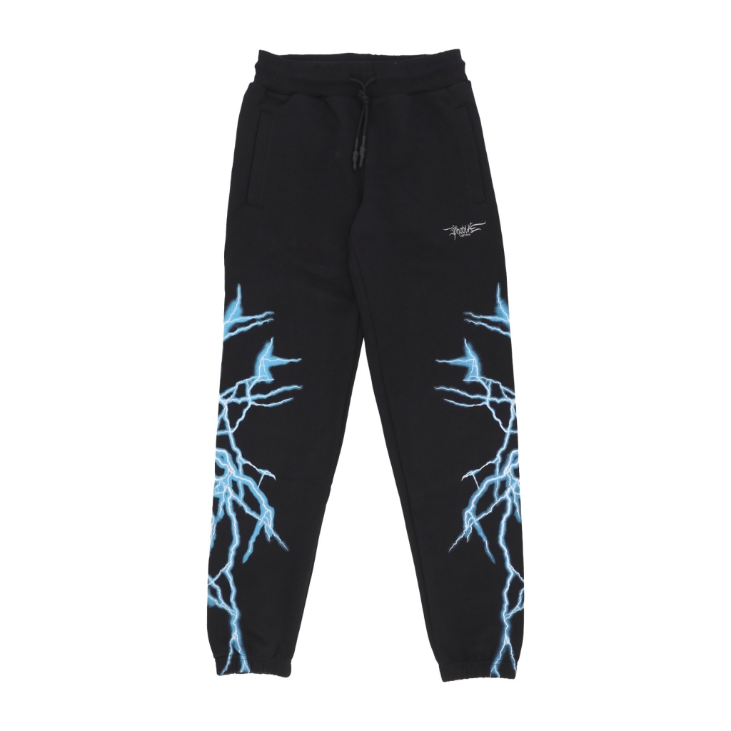 pantalone tuta leggero uomo lateral lightning print pants BLACK/LIGHT BLUE