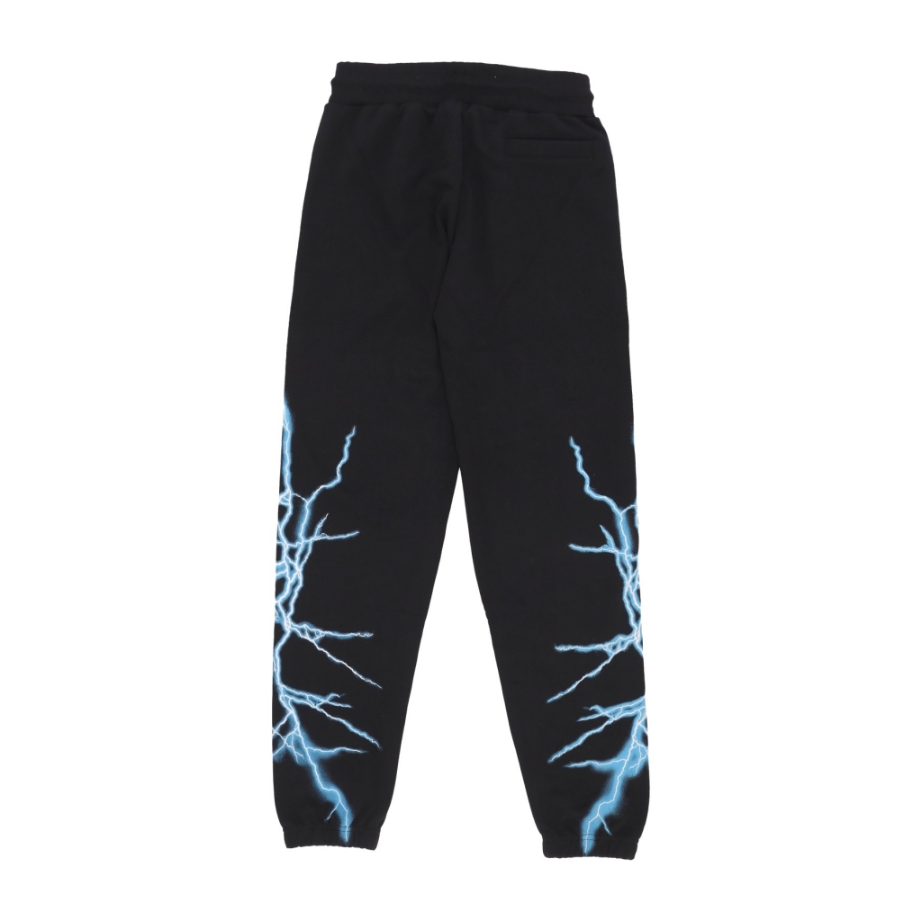 pantalone tuta leggero uomo lateral lightning print pants BLACK/LIGHT BLUE