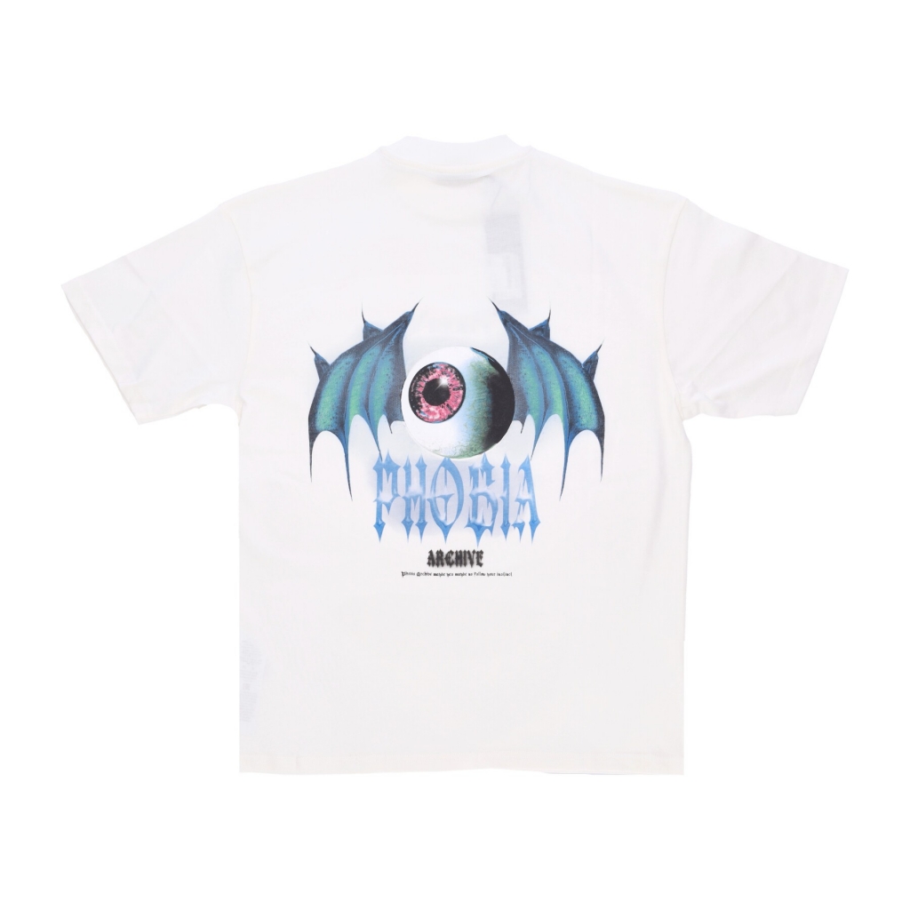 maglietta uomo bat eye print tee WHITE/BLUE