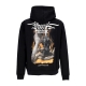 felpa leggera cappuccio uomo fiery cobra print hoodie BLACK/ORANGE