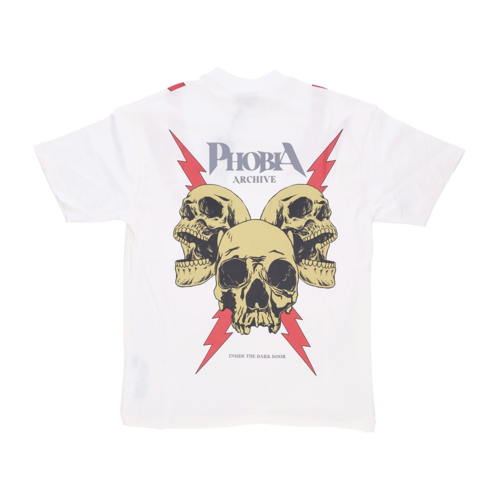 maglietta uomo screaming skulls print tee WHITE/RED