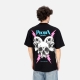 maglietta uomo screaming skulls print tee BLACK/PINK