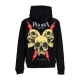 felpa leggera cappuccio uomo screaming skulls print hoodie BLACK/RED