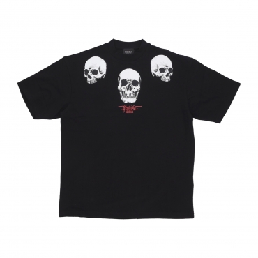 maglietta uomo triple skull print tee BLACK/RED