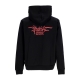 felpa leggera cappuccio uomo triple skull print hoodie BLACK/RED