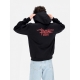 felpa leggera cappuccio uomo triple skull print hoodie BLACK/RED