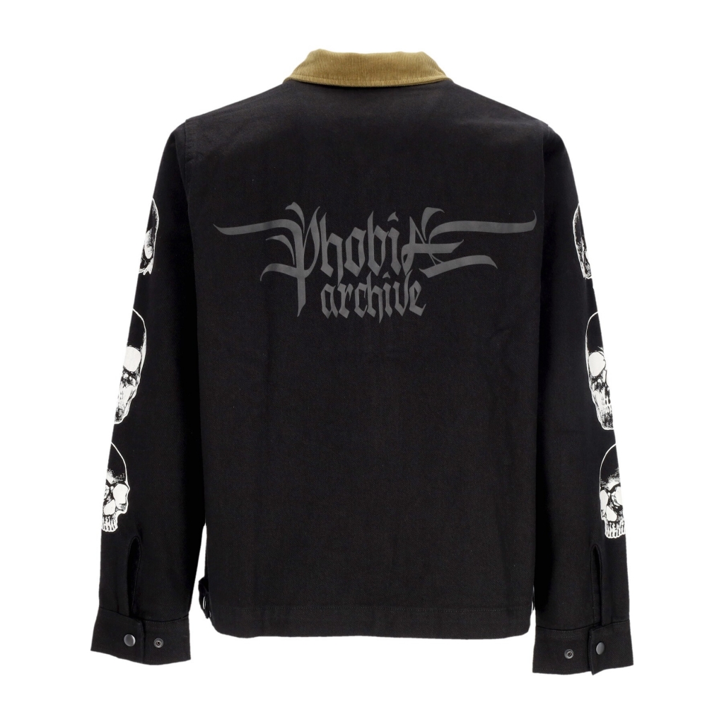 giubbotto uomo triple skull print jacket BLACK