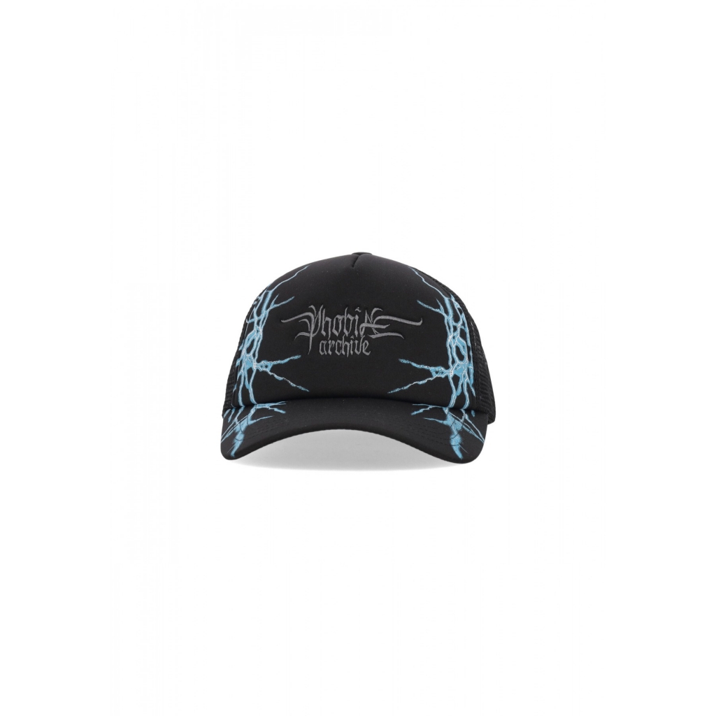 cappellino visiera curva uomo lightning print trucker BLACK/BLUE