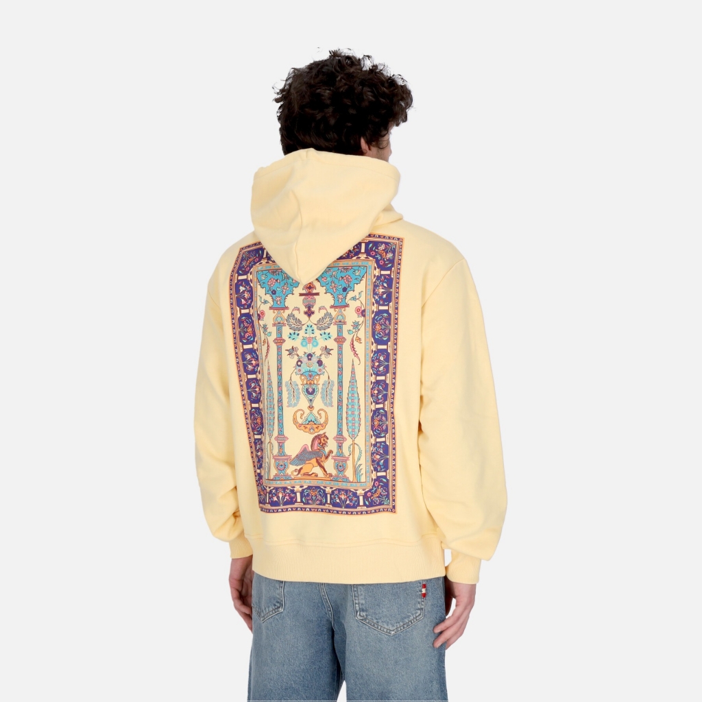 felpa leggera cappuccio uomo persian rug hoodie YELLOW