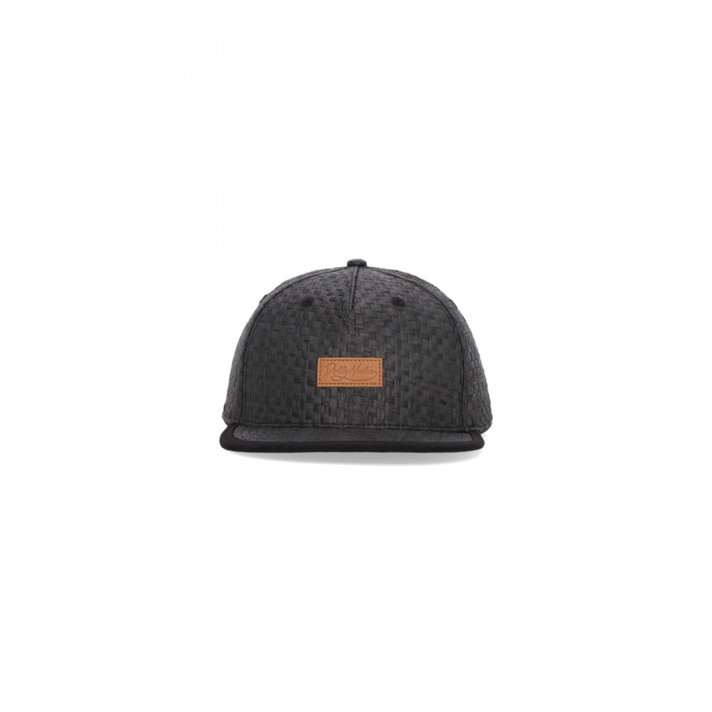 cappellino visiera piatta uomo straw snapback BLACK