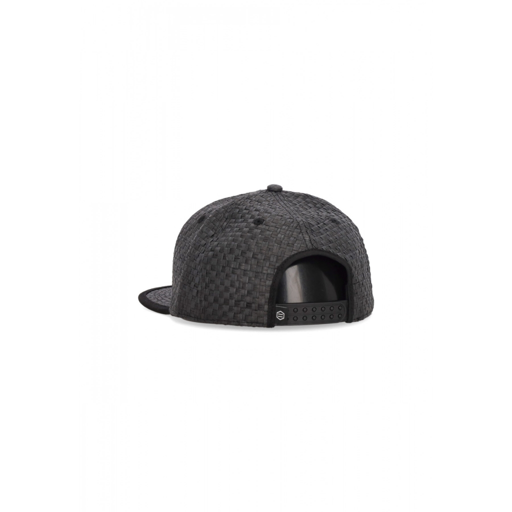 cappellino visiera piatta uomo straw snapback BLACK