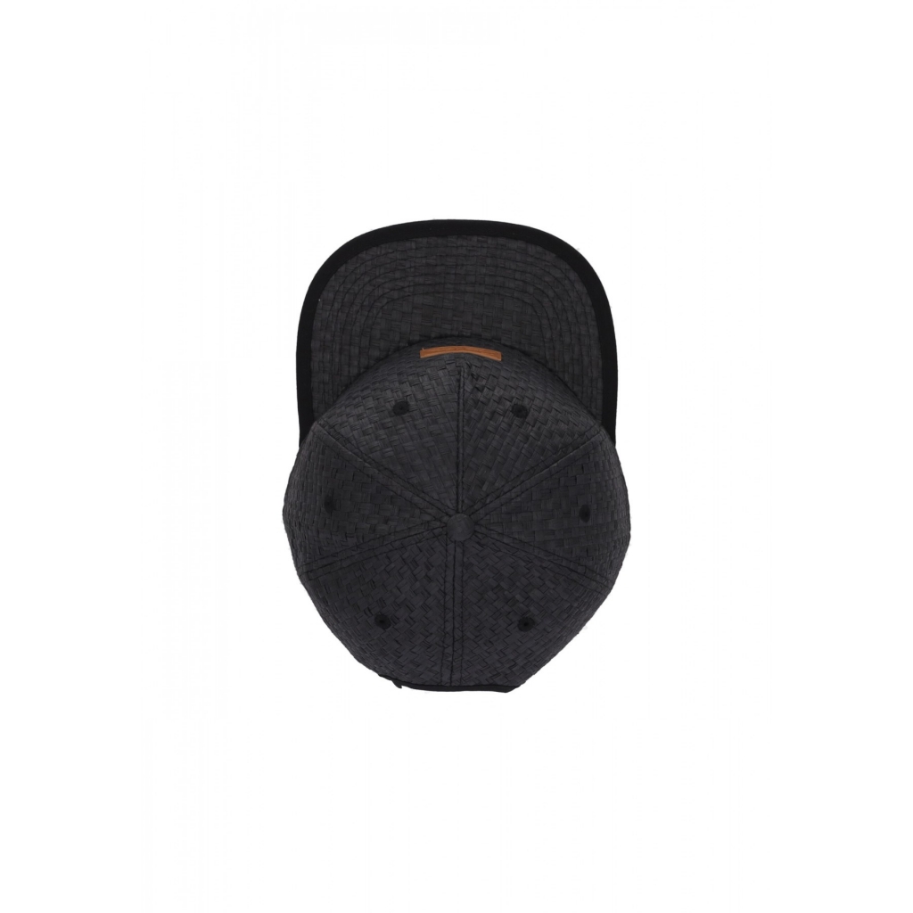 cappellino visiera piatta uomo straw snapback BLACK