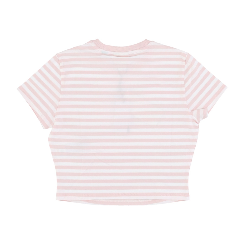 maglietta corta donna w go core striped baby tee BLUSH COTTON MULTI