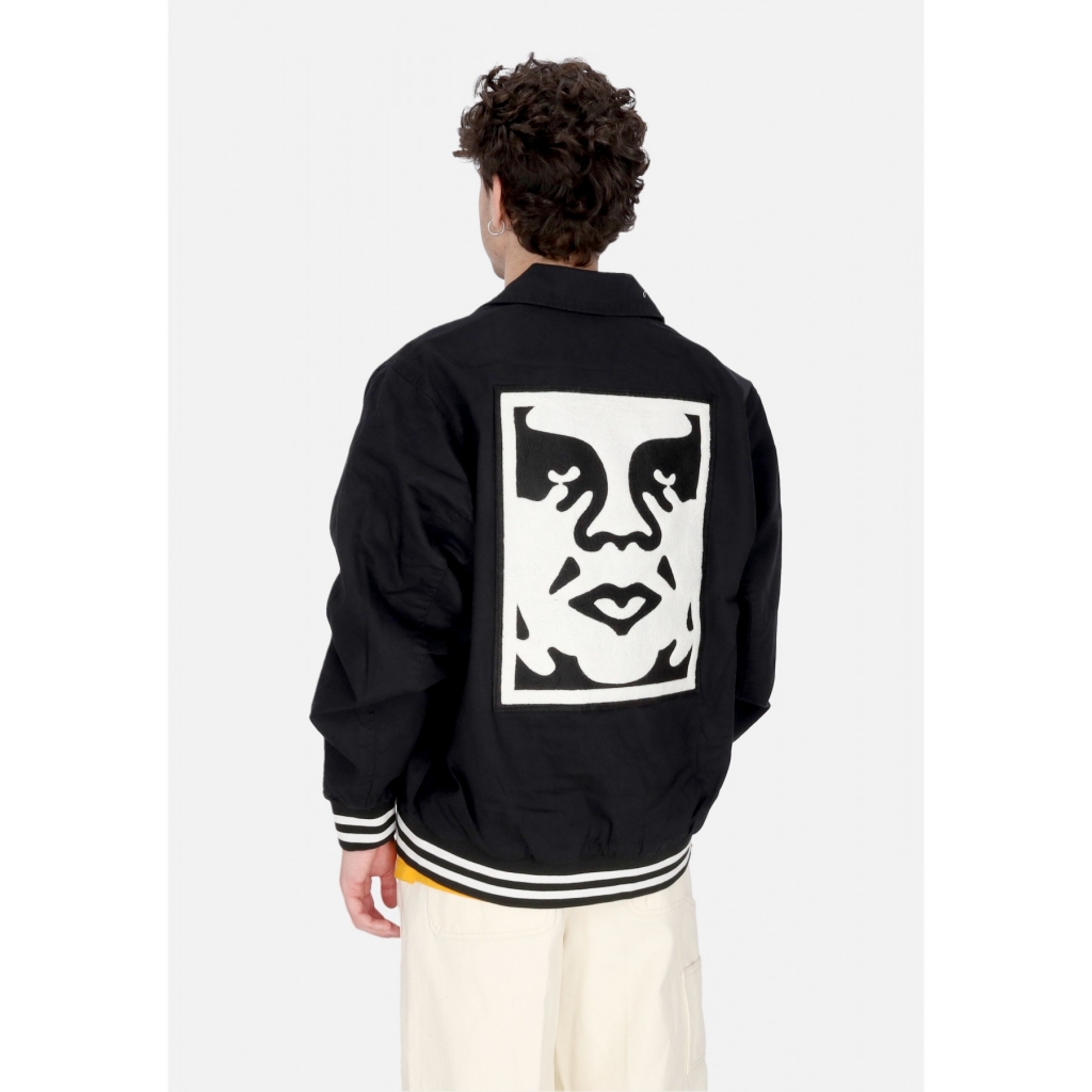 giubbotto uomo icon face varsity jacket BLACK