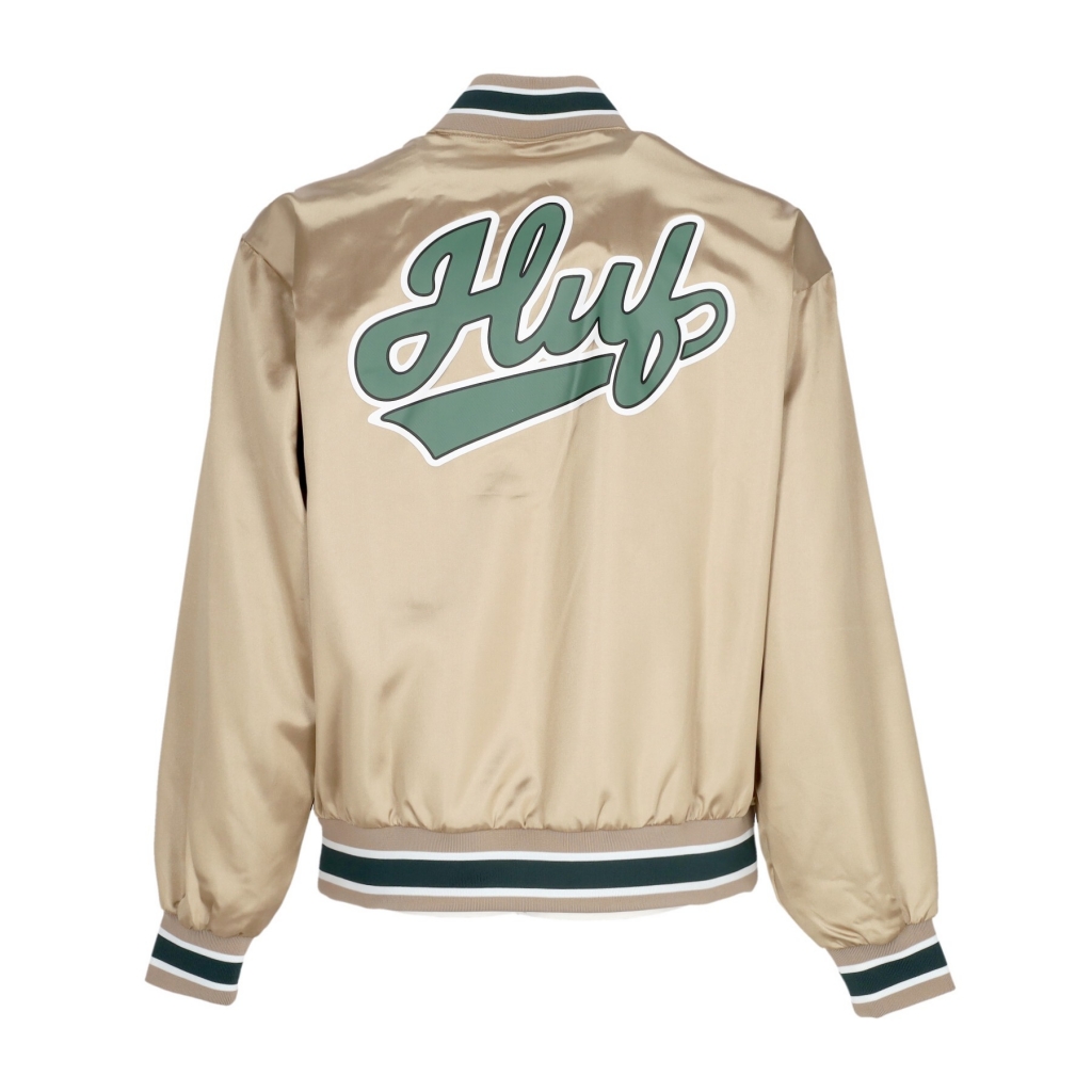 giubbotto bomber uomo pop fly satin baseball jacket TAN