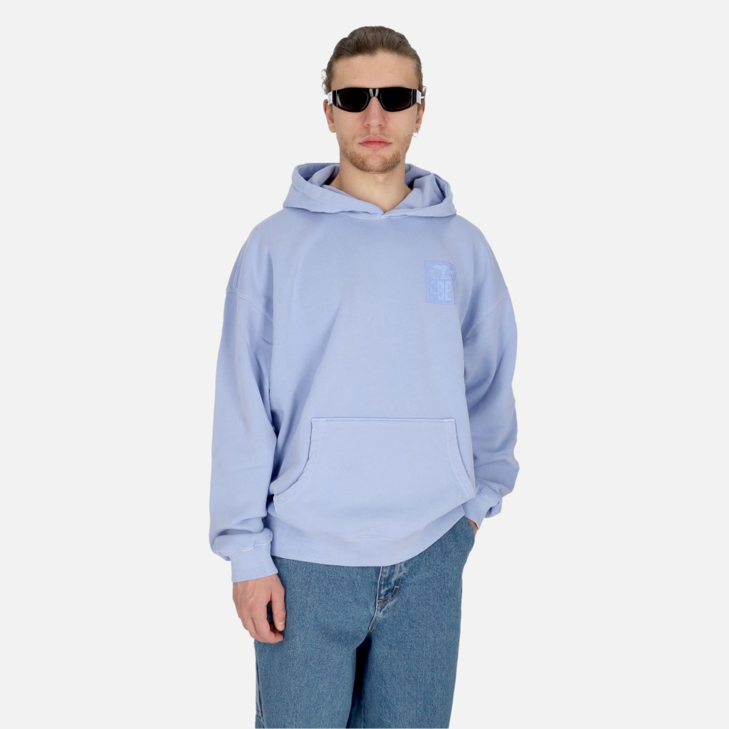 felpa leggera cappuccio uomo pigment eyes icon extra heavy hoodie PIGMENT HYDRANGEA